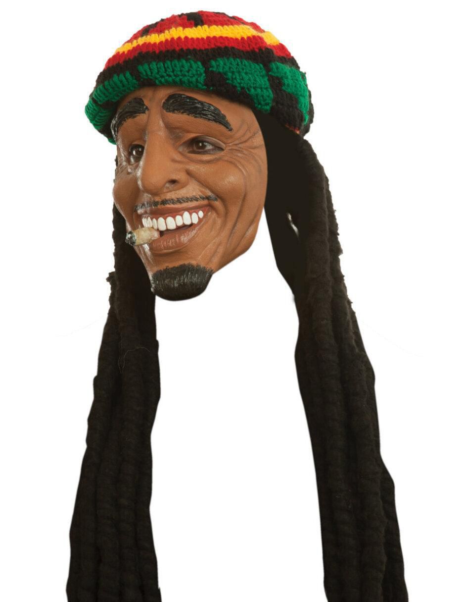 Máscara para disfraz de Bob Marley Drogo Humor