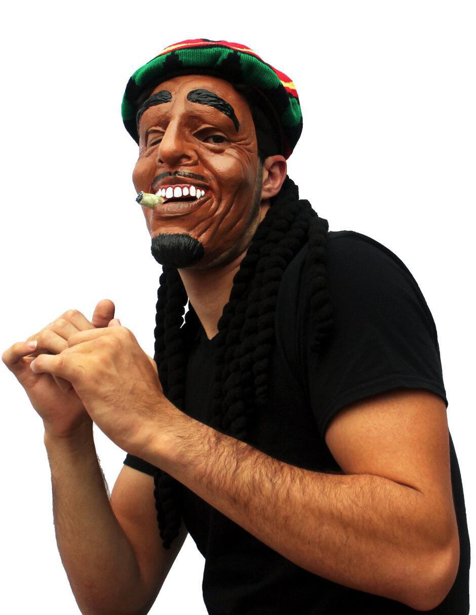 Máscara para disfraz de Bob Marley Drogo Humor 3