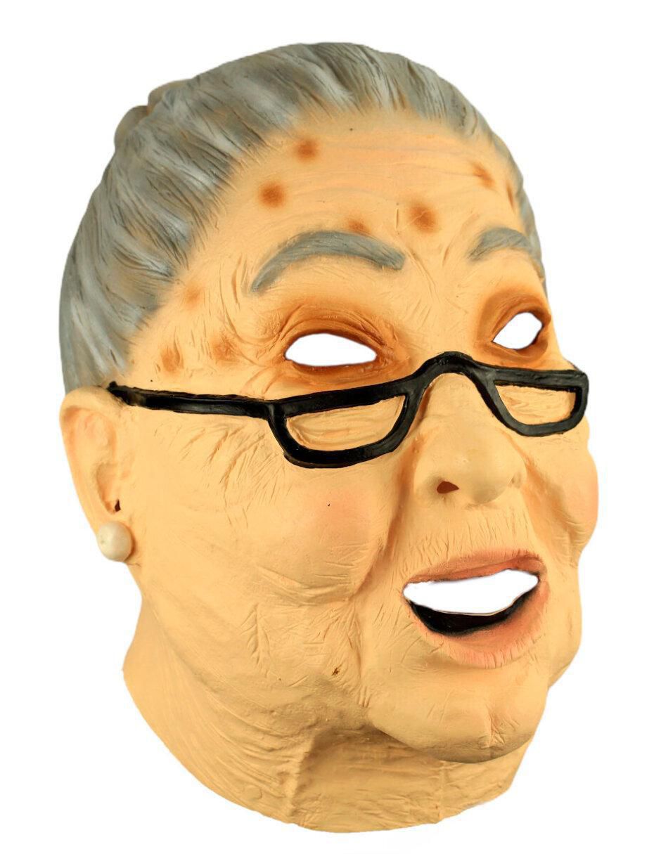Máscara para disfraz de Abuelita tejedora Humor 2