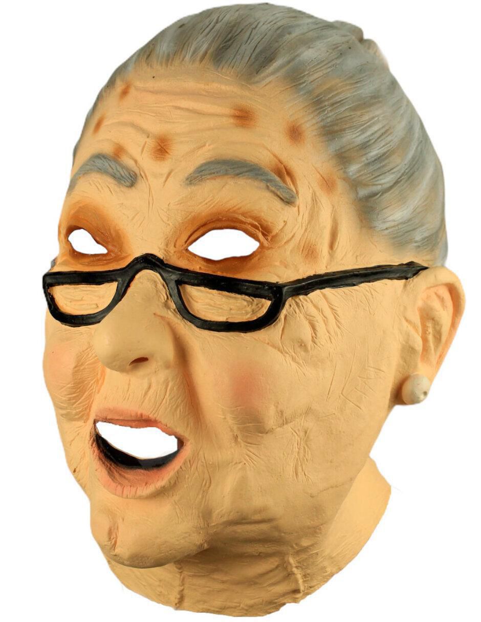 Máscara para disfraz de Abuelita tejedora Humor 6