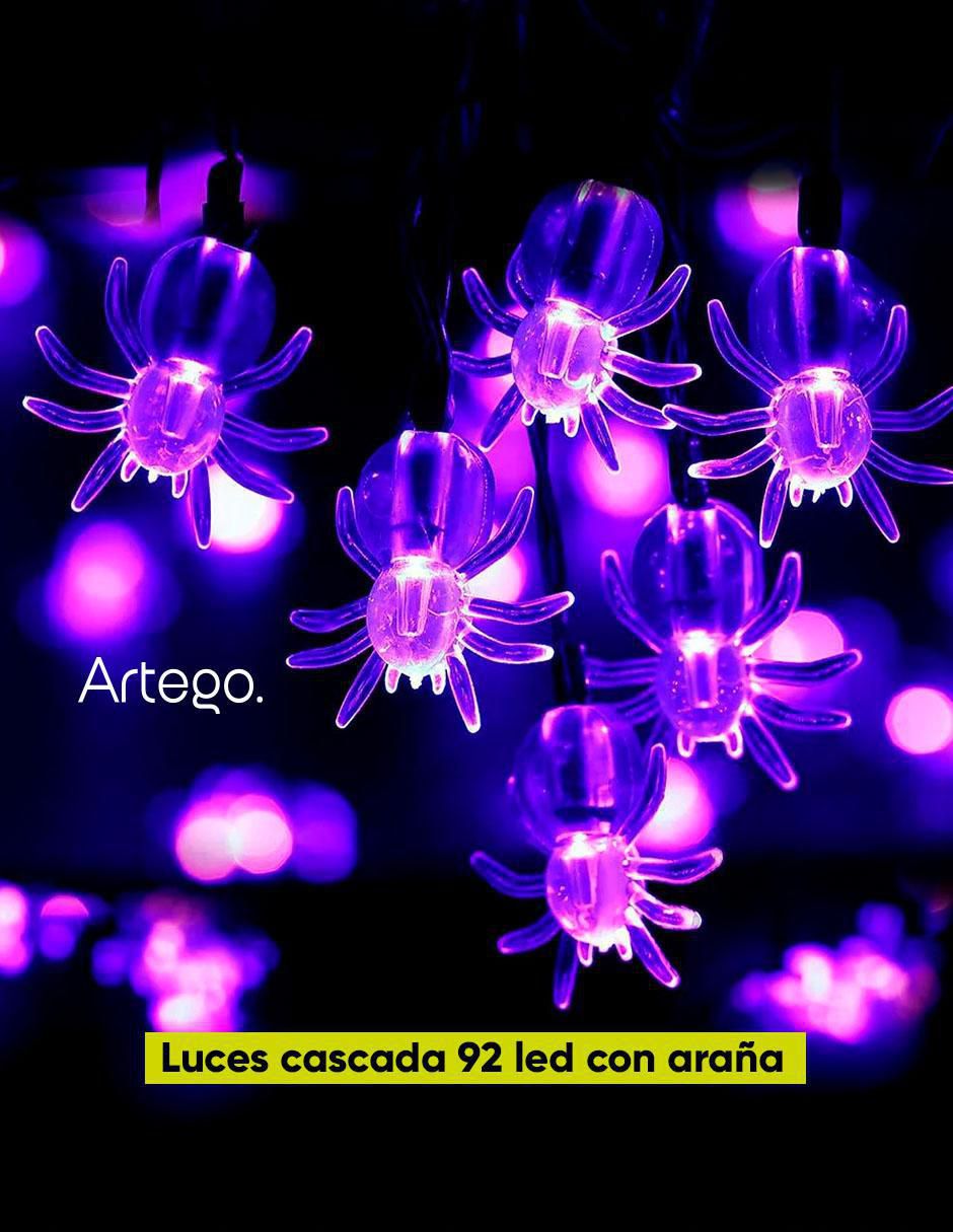 Serie funciones led de halloween Cascada con araña Aracno con 90 focos 3