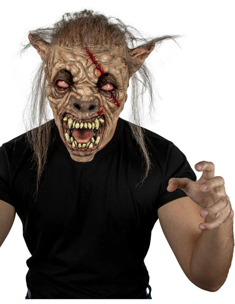 Máscara para disfraz de Bestia Nocturna Lobo Zombie